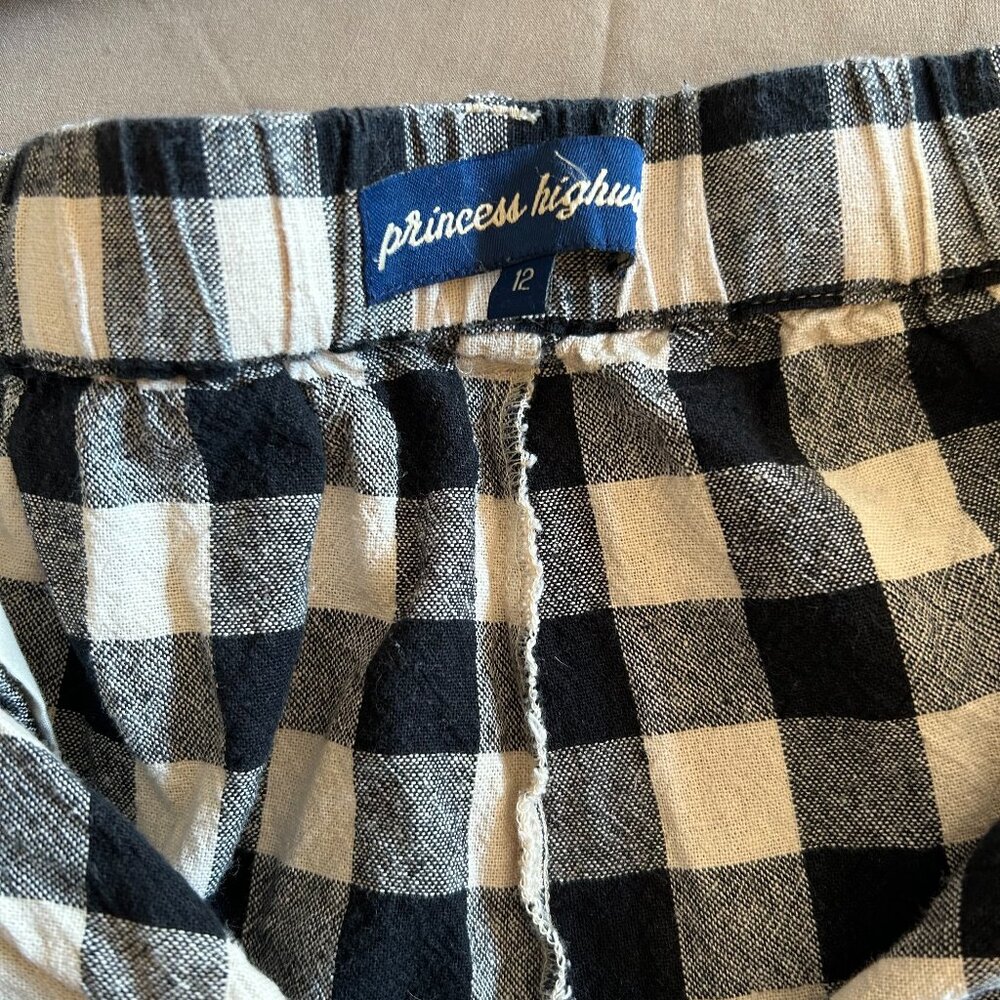 Princess Highway Black and White Check Wide Leg Pants - Picture 3 of 4